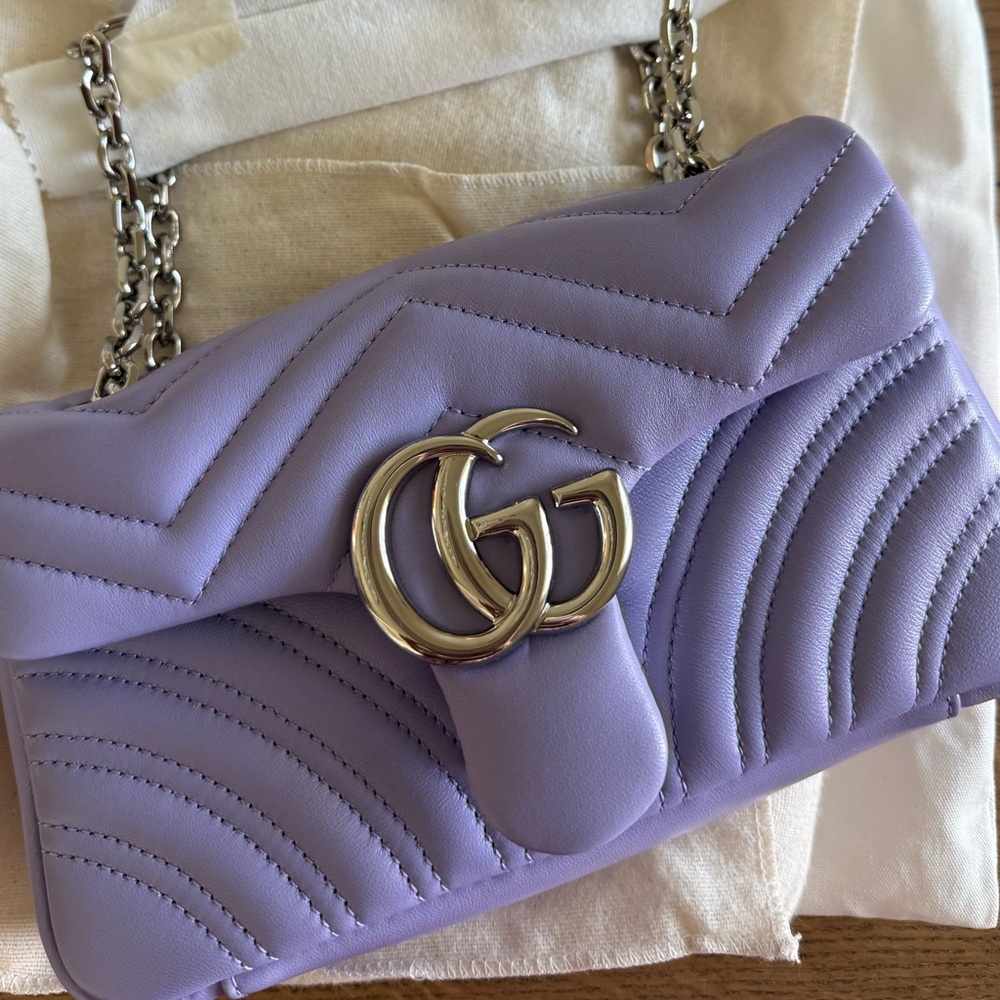 Gucci Light Purple Quilted Chain Shoulder Bag - Picture 16 of 16